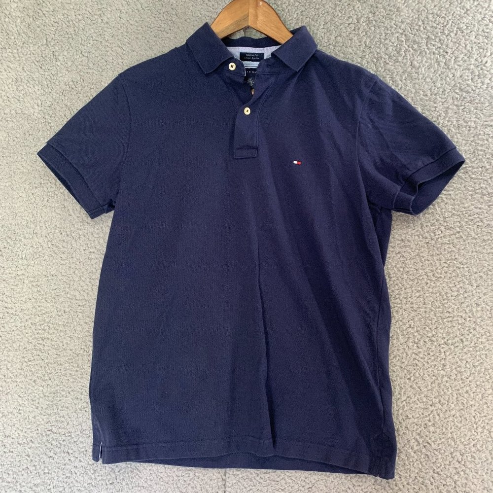 Tommy Hilfiger Adult Small Blue Polo Button Up Shirt. Perfect Condition
